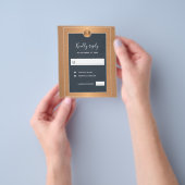 予算クラシックネイビー金ゴールドエレガントな結婚式RSVP チラシ (手)