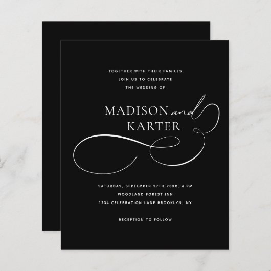 予算クラシック白黒インフィニティ結婚ズ (正面/裏面)