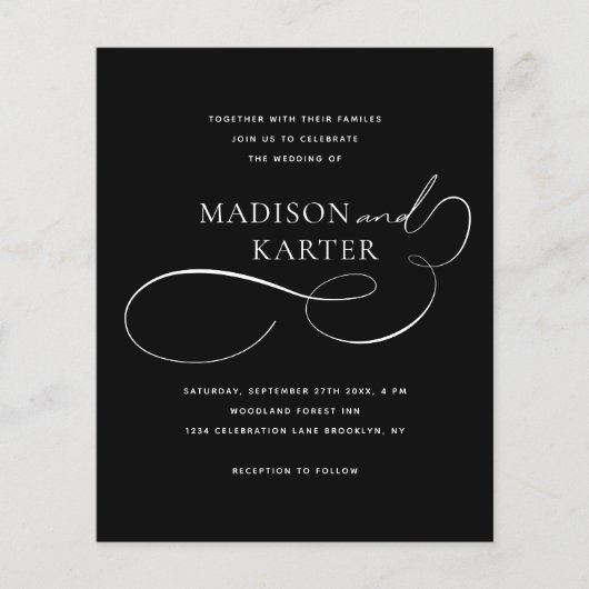 予算クラシック白黒インフィニティ結婚ズ (正面)