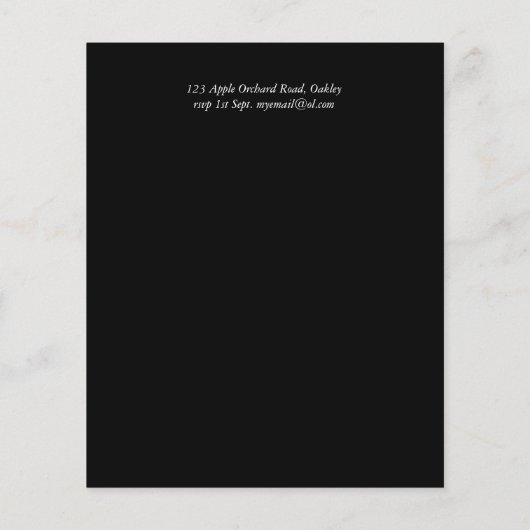 予算クラシック白黒カトリック結婚式の招待 (裏面)