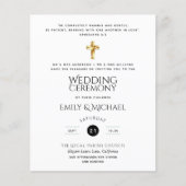 予算クラシック白黒カトリック結婚式の招待 (正面)