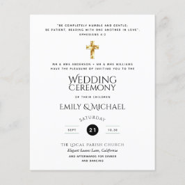 予算クラシック白黒カトリック結婚式の招待