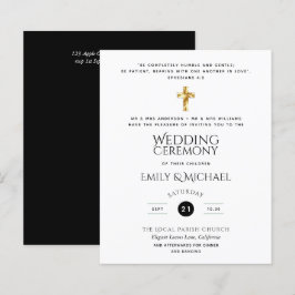 予算クラシック白黒カトリック結婚式の招待