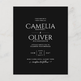 予算クラシック白黒モノワ結婚ー チラシ