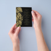 予算クラシック結婚式 プログラムカード。 チラシ (手)