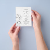 予算クラシック結婚式 プログラムカード。 チラシ (手)