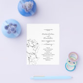 予算クラシック結婚式 プログラムカード。 チラシ (シングル)