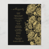 予算クラシック ウェディング プログラム カード。 チラシ (裏面)