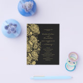 予算クラシック ウェディング プログラム カード。 チラシ (シングル)