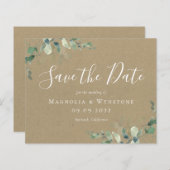 予算クラフトユーカリ結婚式の日付を保存 (正面/裏面)