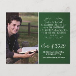 予算クリスチャン聖句グリーン卒業写真