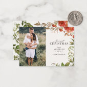 予算クリスマスの紅葉staredとgreen ノートカード (正面/裏面インサイチュ)