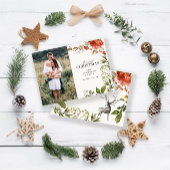 予算クリスマスの紅葉staredとgreen ノートカード