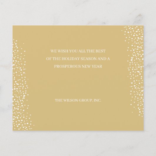 予算クリスマスオーナメントのビジネスグリーティングカード (裏面)