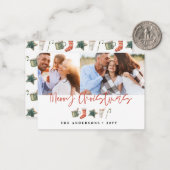 予算クリスマスクッキー飲み物キャンディーケーンホリデー ノートカード (正面/裏面インサイチュ)