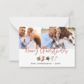 予算クリスマスクッキー飲み物キャンディーケーンホリデー ノートカード (正面)