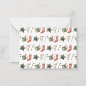 予算クリスマスクッキー飲み物キャンディーケーンホリデー ノートカード (裏面)