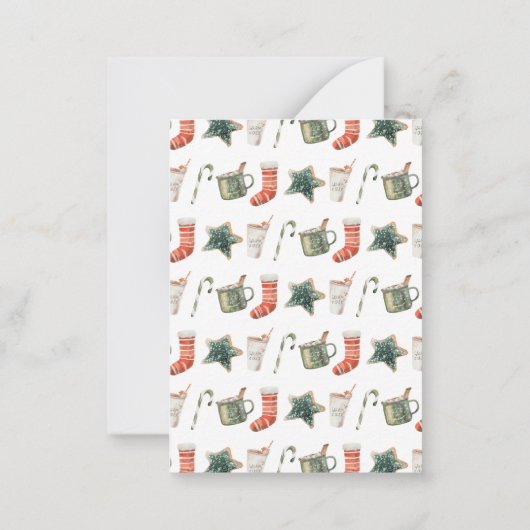 予算クリスマスクッキー飲み物キャンディ3写真 ノートカード (裏面)