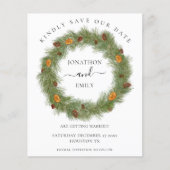 予算クリスマスコーンオレンジの結婚式の日付を保存 (正面)