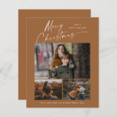 予算クリスマススクリプト3フォトクリスマスカード (正面/裏面)