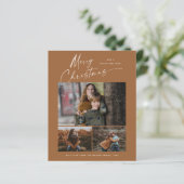 予算クリスマススクリプト3フォトクリスマスカード (スタンド正面)