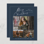 予算クリスマススクリプト3フォトクリスマスカード (正面/裏面)