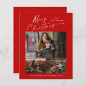 予算クリスマススクリプト3フォトクリスマスカード (正面/裏面)