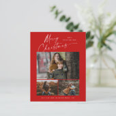 予算クリスマススクリプト3フォトクリスマスカード (スタンド正面)