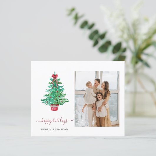 予算クリスマスツリー引っ越しましたフォトカード (スタンド正面)