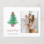 予算クリスマスツリー引っ越しましたフォトカード (正面)