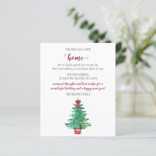 予算クリスマスツリー引っ越しましたホリデーカード (スタンド正面)