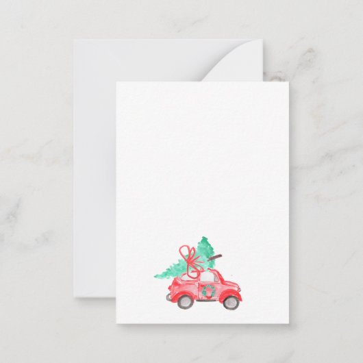 予算クリスマスツリー新しいホームカースクリプト移動 ノートカード (裏面)