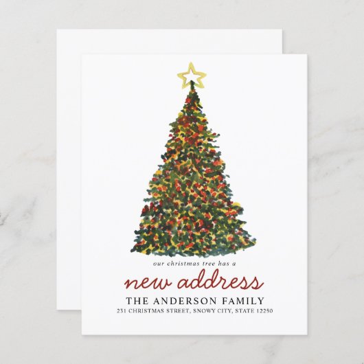 予算クリスマスツリー新しい住所ホリデイ移動 (正面/裏面)