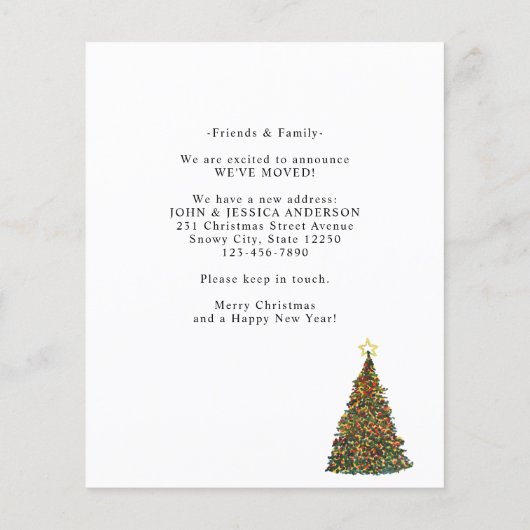 予算クリスマスツリー新しい住所ホリデイ移動 (裏面)