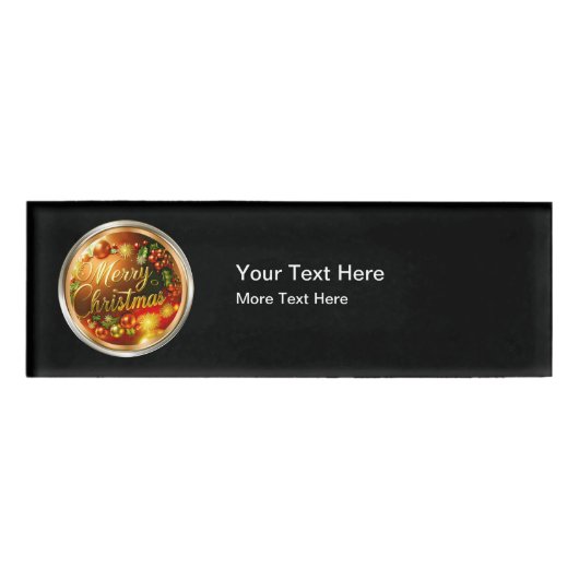 予算クリスマステーマスタッフ名タグ 名札 (正面)