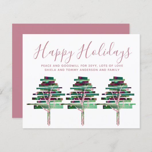 予算クリスマスバラ金ゴールド招待状、レター (正面/裏面)