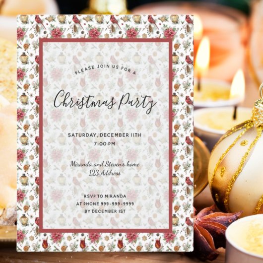 予算クリスマスパーティーの赤い白いパターン