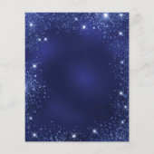 予算クリスマスパーティーブルーグリッター招待 (裏面)