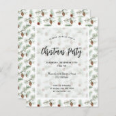 予算クリスマスパーティー松のパターンの招待 (正面/裏面)