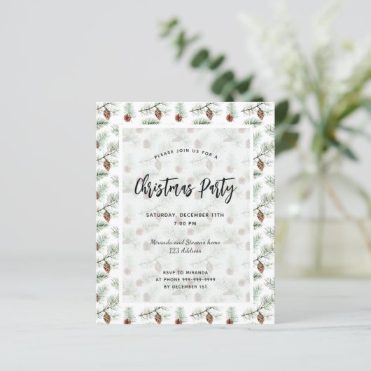 予算クリスマスパーティー松のパターンの招待 (スタンド正面)