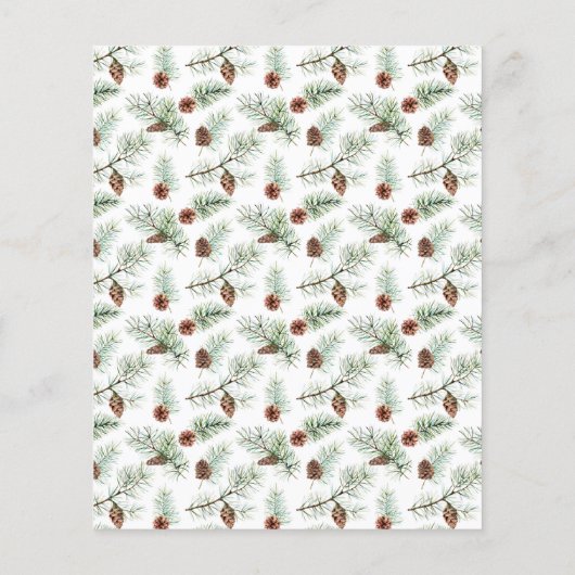 予算クリスマスパーティー松のパターンの招待 (裏面)