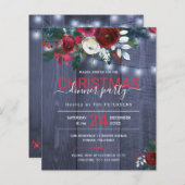 予算クリスマスパーティー素朴なフローラ招待 (正面/裏面)