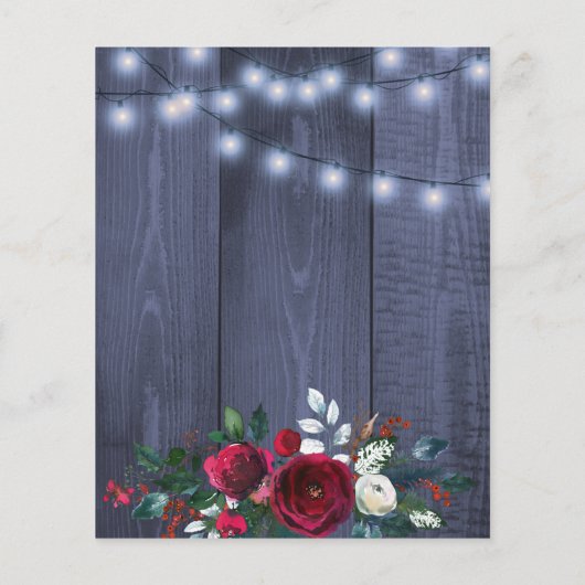 予算クリスマスパーティー素朴なフローラ招待 (裏面)