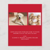 予算クリスマスピース喜び3枚の写真カード (裏面)