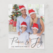 予算クリスマスピース喜び3枚の写真カード (正面)