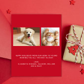 予算クリスマスピース喜び3枚の写真カード