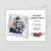 予算クリスマスファミリーフォトグリーティングカード (正面)