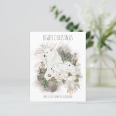 予算クリスマスファミリー名白い極熊カード (スタンド正面)