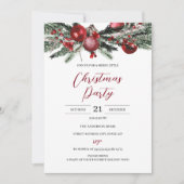予算クリスマスフェスティバル赤フローラパーティー 招待状 (正面)