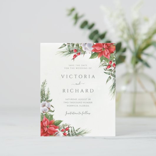 予算クリスマスポインセチア冬の日付を保存 (スタンド正面)